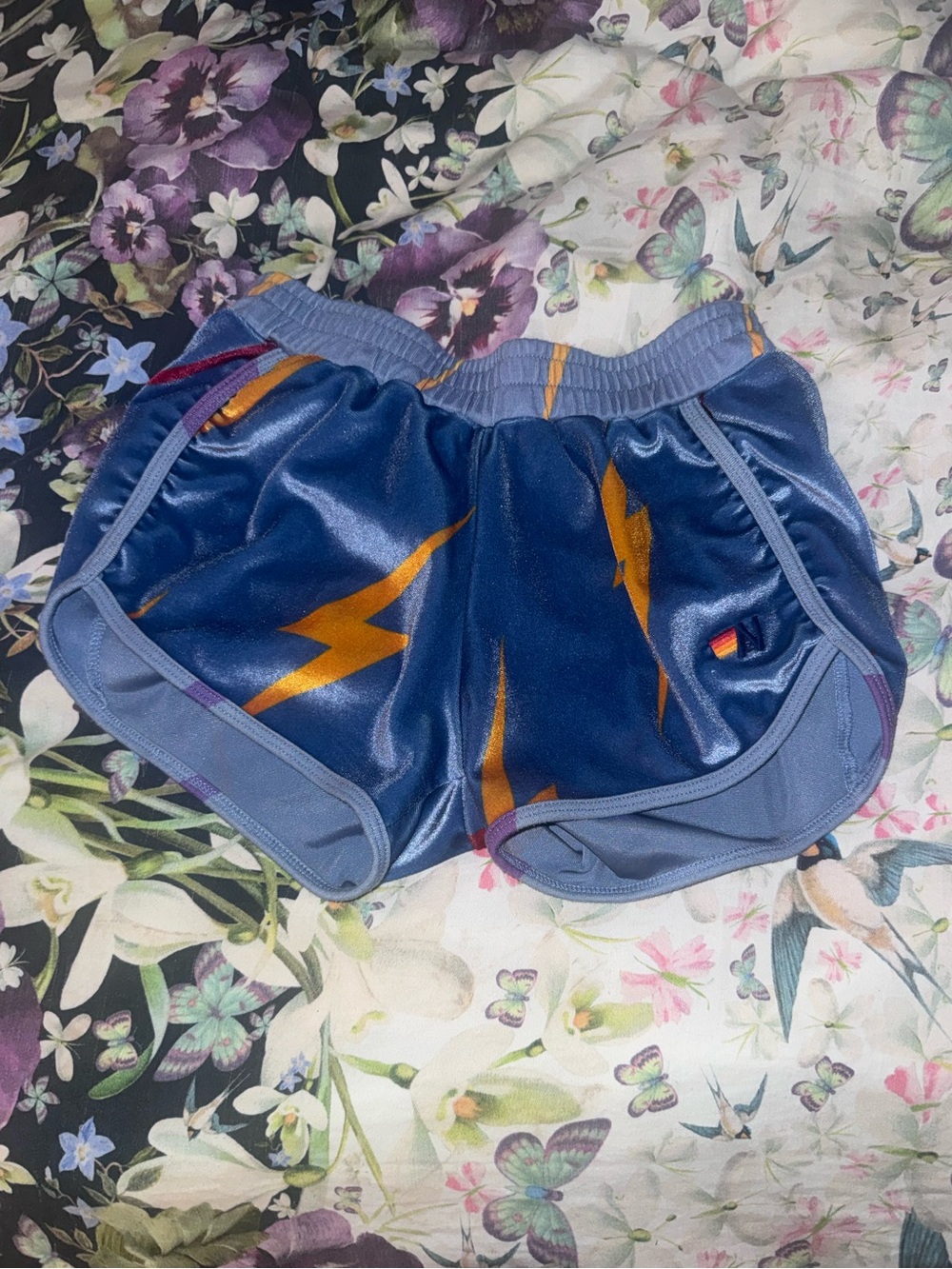 Aviator Nation Sky Blue and Gold Lightning Shorts - Picture 3 of 4